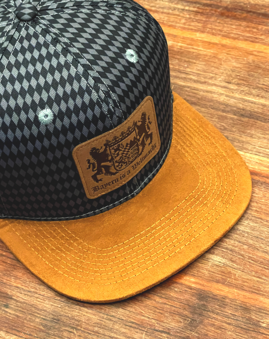 Wuidleder Cap, schwarz-grau